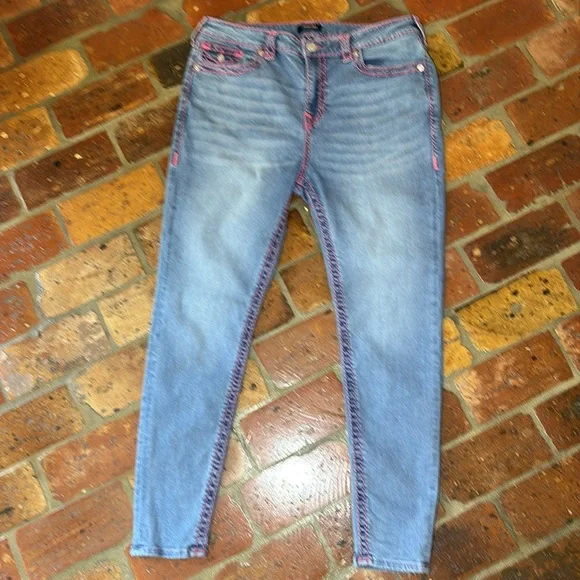 TRUE RELIGION JENNIE MID RISE SUPER T SKINNY JEAN size 34 - Picture 4 of 16